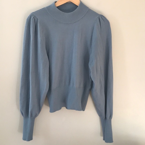 Express balloon sleeve mock neck top - Picture 1 of 4